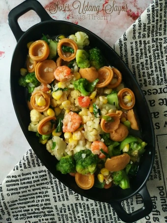 Cara Mudah Menyiapkan Resep Sosis Udang Sayur (saus tiram) yang Bisa Manjain Lidah Anti Ribet, Lezat
