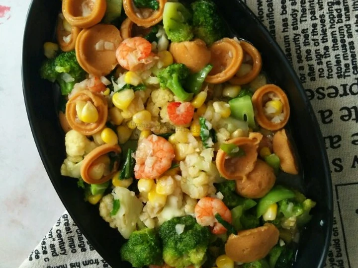 Cara Mudah Menyiapkan Resep Sosis Udang Sayur (saus tiram) yang Bisa Manjain Lidah Anti Ribet, Lezat