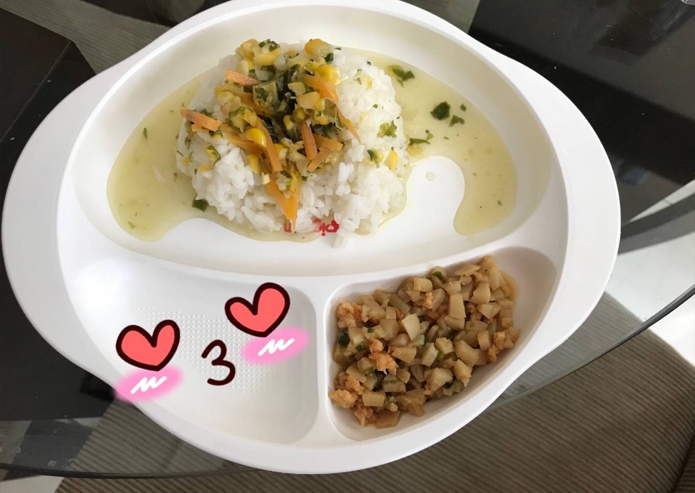 Mpasi nasi sayur bayem baso ikan 11 m