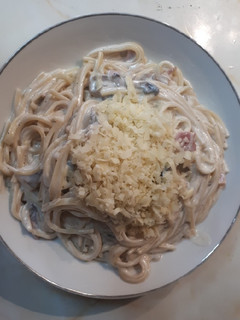 Una foto de Pasta carbonara