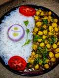 Rice- chole curry (Chole-chawal)