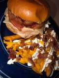 1/2 lb Turkey pepper jack sandwich && loaded fries 🍟 🥓 🧀