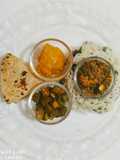 Haryali lunch with Gourd pickle