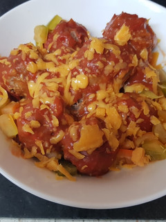A picture of My Chilli Garlic Meatballs in a Hot Tomato Based Sauce 😀.