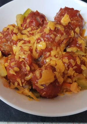 A picture of My Chilli Garlic Meatballs in a Hot Tomato Based Sauce 😀.