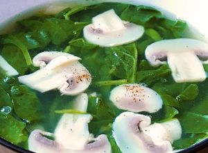 Hình của món 🌱 Canh Mồng Tơi Nấu Nấm Mỡ Chay.