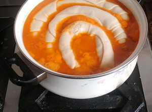 Una foto de Strudel alemán en estofado