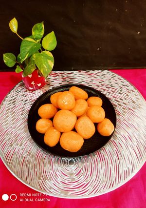 A picture of Komola Bhog Bengali Sweets.
