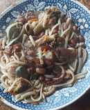 Porotos con cochayuyo y riendas