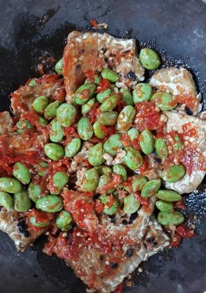 Foto resep Penyet tempe + pete pedas