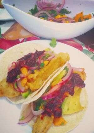 Una foto de Tacos de pescado 🌮🐟