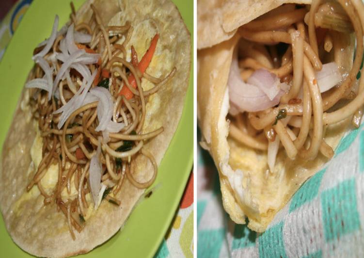 Egg and Noodles Wrap