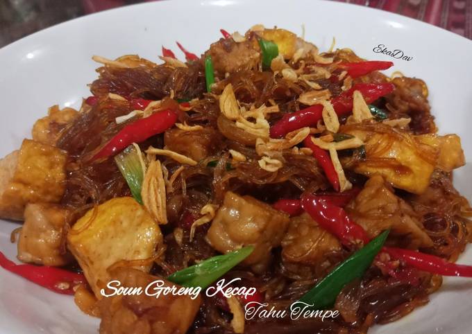 Soun Goreng Kecap Tahu Tempe