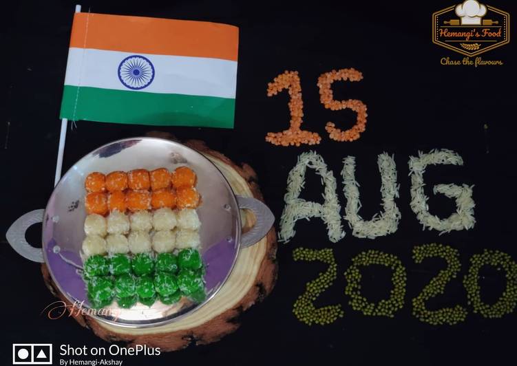 Simple Way to Prepare Any-night-of-the-week Tiranga coconut ladoo