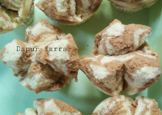 Bagaimana Menyiapkan Bolu kukus mekar zebra tanpa air soda Anti Gagal