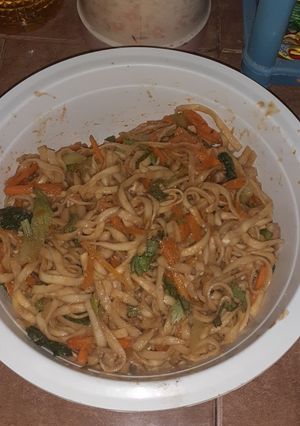 Foto resep Mie pelangi saus telur asin