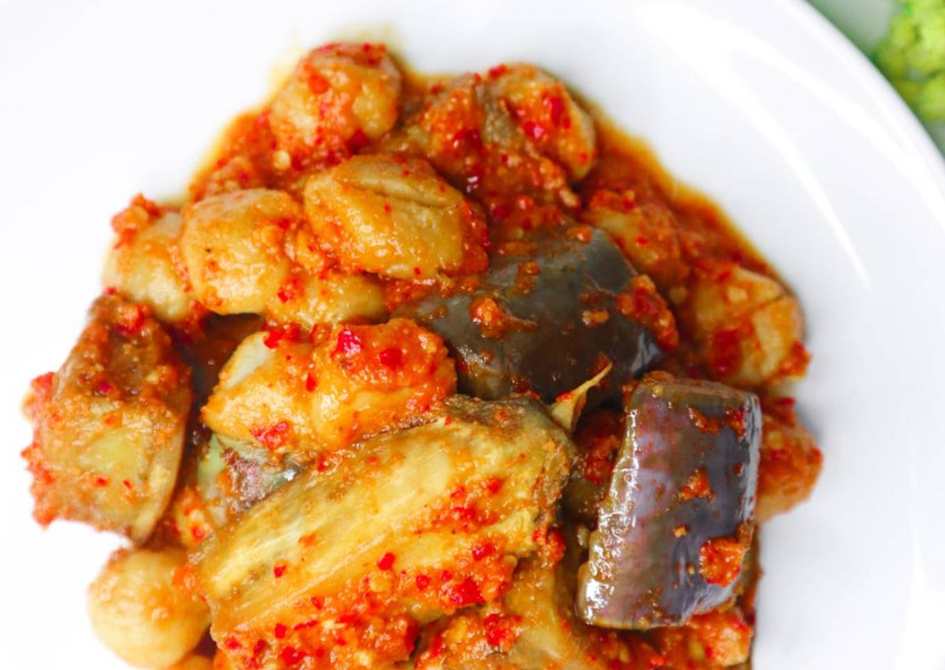 Balado Terong dan Bakso