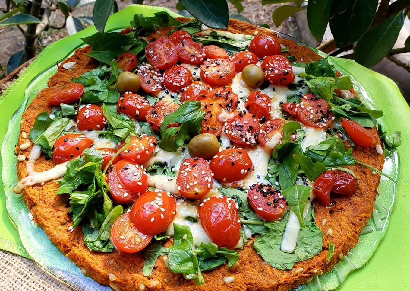 Pizza integral de calabaza🎃 y zanahoria🥕