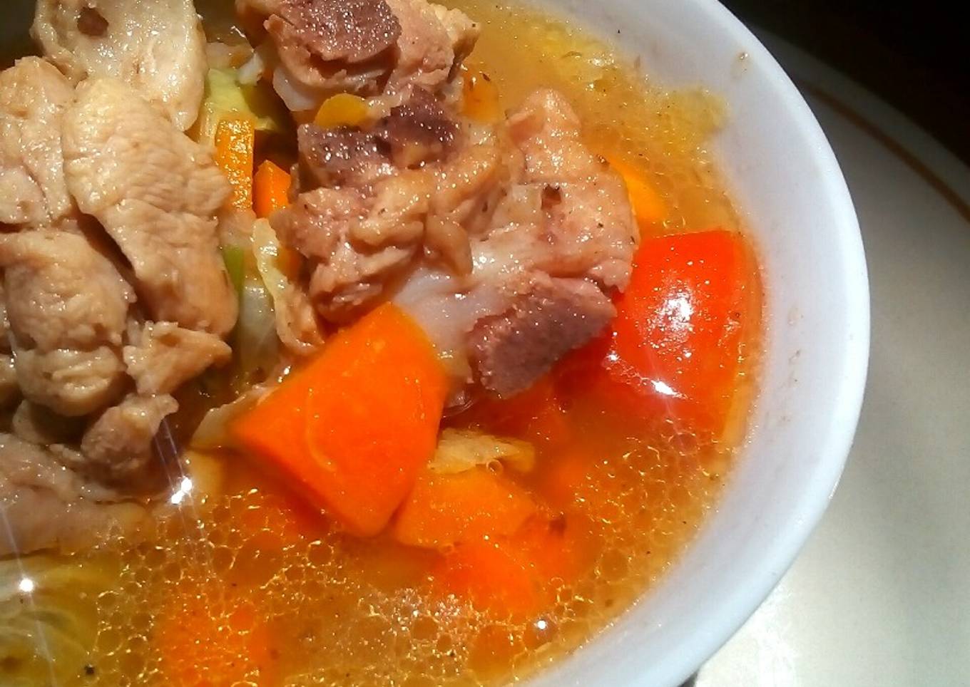 Sop ayam sawi putih