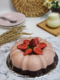 Foto resep Puding Lapis Strawberry Coklat