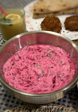 A picture of Beetroot Raita.