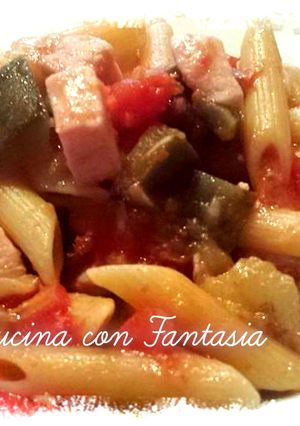 Foto di Penne con pesce spada e melanzane