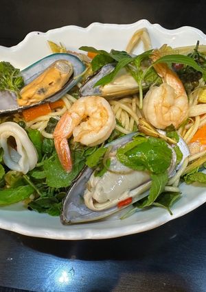 A picture of Thai Drunken Spagetti (Spagetti Pad kee Mao) - So quick and amazing.