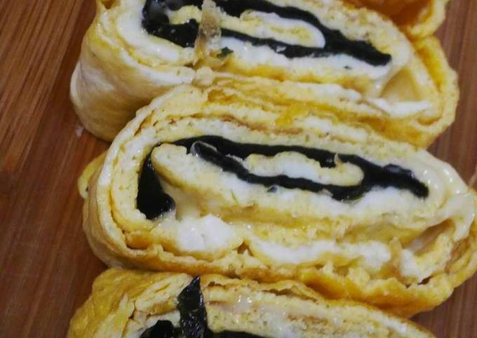Resep Tamagoyaki feat nori dan keju yang Sempurna