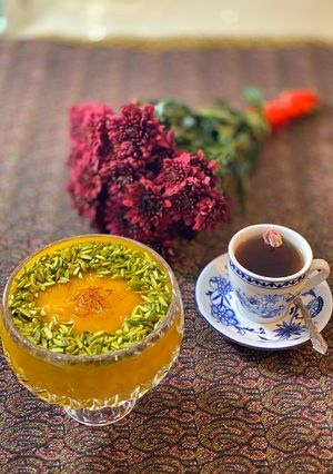 عکسی از دستور حلوا کاسه ای شیرازی
