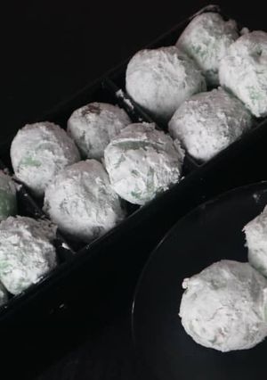Foto resep Resep Mochi Pandan Isi Kacang Tanah Kenyel kenyel