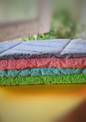 Foto resep Rainbow cake putih telur