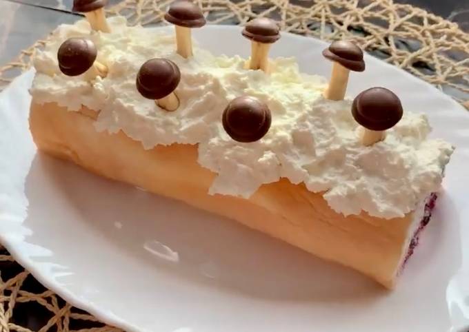 Меренговый рулет ПП «Грибы на снегу»