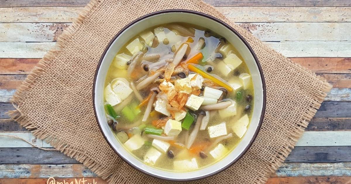 Resep Sup Jamur Shimeji Tahu Putih oleh Tituk SK Cookpad
