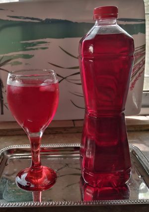A picture of Homemade Lal sharbat.