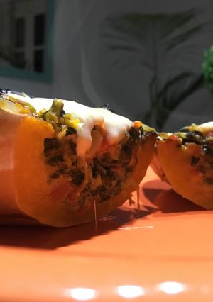 Una foto de Calabaza rellena de verduras