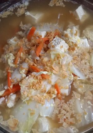 Foto resep Sawi putih tahu putih wortel jamur shimeji