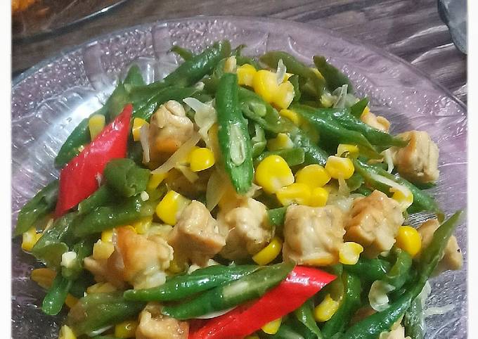 247. Tumis Tempe Jagung Kacang Panjang