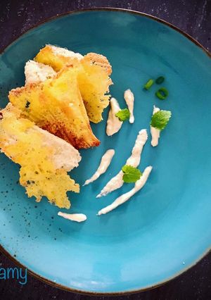 Foto di MILLEFOGLIE SCOMPOSTA DI POLENTA, BACCALÀ MANTECATO E CREMA DI CARCIOFI