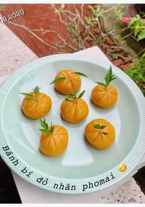 Hình của món Bánh bí đỏ phomai cho bé dưới 1y.