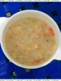 Foto resep Bubur beras sayur saus keju [Brokoli, Tomat, Kentang, Wortel] ~ mpasi bayi 10m+