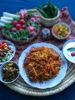 عکسی از دستور لوبیا پلو با هویج