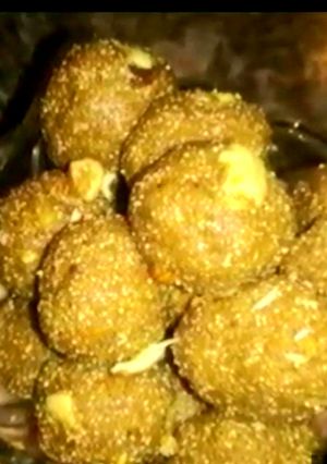 A picture of Wheatflour jaggery balls punjabi aata pinni.