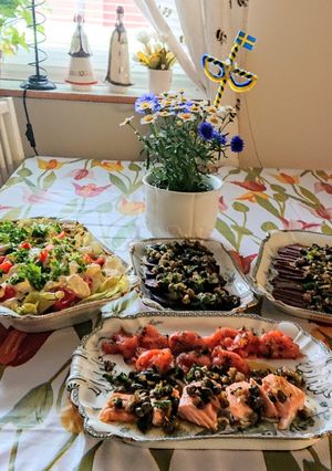 Svéd 🇸🇪Carpaccio lazac rostbiff és cékla szardellás vinaigrett recept fotója