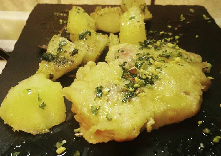 #pollo allo zafferano con #patate brise' #cookpad #ciaksicucina