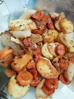 Una foto de Vegetales al horno saludables