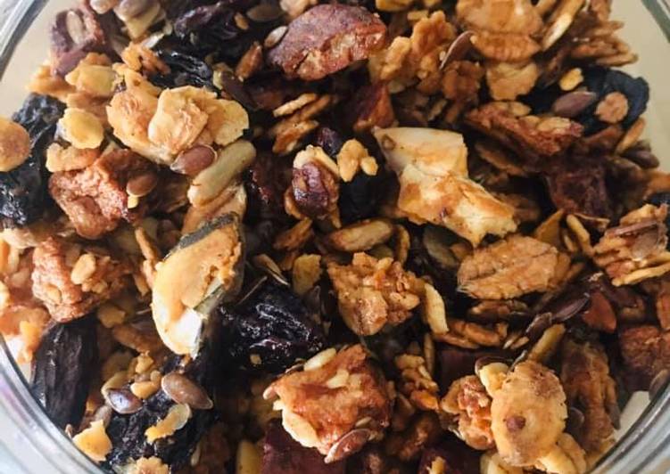 Recette Des Granola aux Fruits secs et Oléagineux