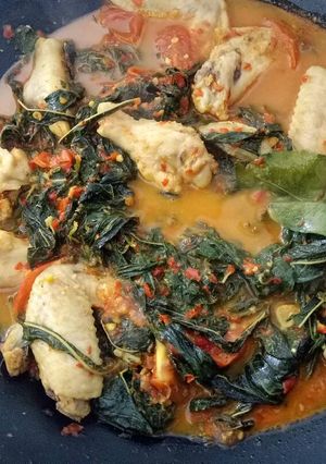 Foto resep Ayam santan daun singkong