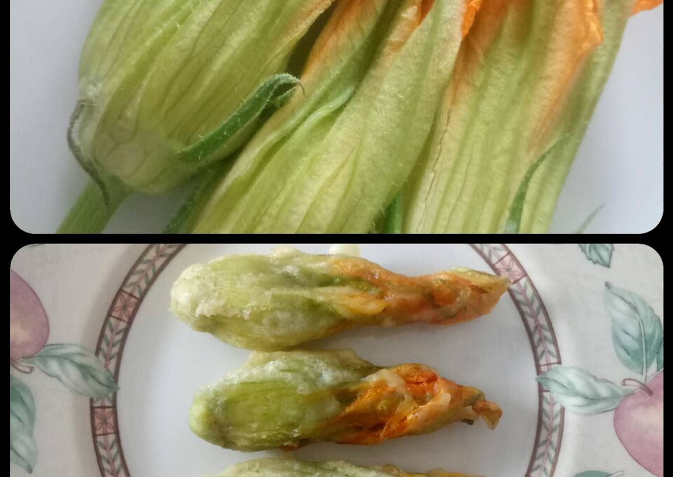 Stuffed courgette flowers