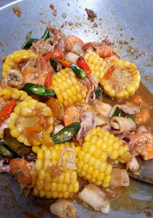 Foto resep Cumi udang saus padang