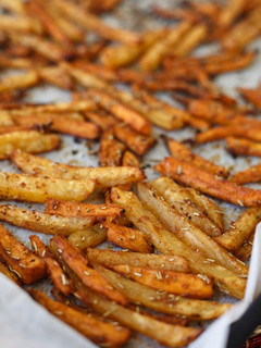 Foto principal de Guarnición saludable de boniato y patata especiados